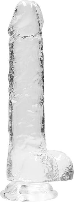 8" / 20 cm Realistic Dildo With Balls - Transparent — thumbnail 3