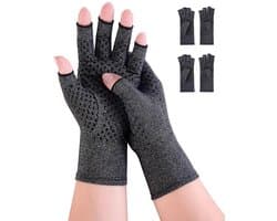 Handschoenen, artrose-handschoenen, compressie handschoenen, vingerloze handschoenen voor pijnverlichting, gaming, typen en warmte voor mannen en vrouwen, antislip, maat S, zwart