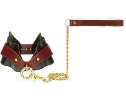 Liebe Seele - The Equestrian Leather Posture Collar And Leash - Leren Halsband Met Ketting