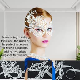 Masker voor dames - Venetiaans ontwerp - Kanten materiaal - Perfect voor Halloween - ShopVlot — thumbnail 4