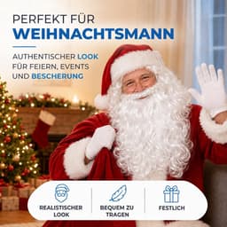 Santa baard set 2 in 1 - complete transformatie - realistische uitstraling - ideaal voor kerst - ShopVlot — thumbnail 5