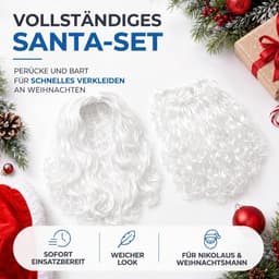 Santa baard set 2 in 1 - complete transformatie - realistische uitstraling - ideaal voor kerst - ShopVlot — thumbnail 4