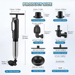 Professional tube cleaner with visual barometer, 4 interchangeable nozzles for pressure tube, drain cleaner for - ShopVlot — thumbnail 3