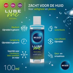 MY.SIZE condoom- + glijmiddelset met 100 ml Lube Me Natural & 3x3 condooms 60, 64, 69 mm | Glijmiddel op waterbasis | Glijmiddel geschikt voor toys & latexcondooms — thumbnail 5