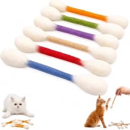 6 Pezzi Erba Gatta Per Gatti Pronta Gioco Batuffolo, Corda Dentale Durevole Per Gatto, Corda Da Masticare In Peluche Per Roditori — thumbnail 1