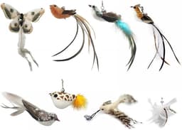 8 stuks kattenspeelgoed veer vervanging interactief kattenspeelgoed staafnavullingen katten teaser speelgoed navullingen met belletjes voor kattenspeelgoed katten toverstaf — thumbnail 1
