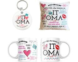 Romantisch Cadeaupakket - Liefdesgeschenk Set - Verras Je Geliefde - Kussen Mok Sleutelhanger - 35x35 cm - Multicolor