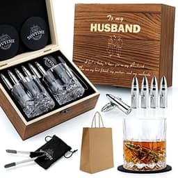 Whiskyglazen Set voor Echtgenoot met Koelstenen - Romantisch Cadeau voor Bruiloft, Verjaardag en Valentijnsdag — thumbnail 1