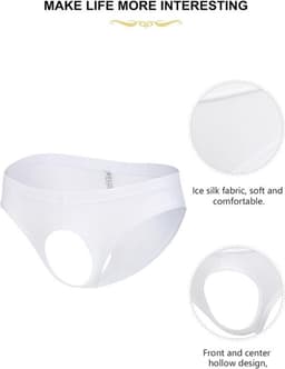 Herenslip Tanga Slip met Open Voorkant Seksueel Ondergoed Comfortabel IJs Zijde — thumbnail 3