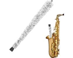 Saxofoon Reiniger - Katoenen Touw - Instrument Onderhoud - Hoge Wateropname - 50 x 7 cm - Grijs