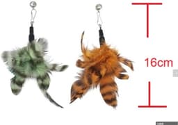 Interactief Katten Veren Speelgoed voor Kat Volwassene en Katje, 8st Vervanging Vogels Ballen Veren met Bel en 2st Handheld Elastische Teaser Toverstokjes voor Kitty Katje Binnen (A) — thumbnail 3