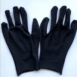 Katoenen handschoenen Zwart L - 12Stuks/6Paar Beschermende Handschoenen - Gezondheidszorg - Ziekenhuis - Beauty Center - Kapper - Salon Spa Tattoo – Jewelry - Eczeem - Allergie - Handcrème - Juweliers - Munt handschoen — thumbnail 5