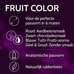 VIBRATISSIMO condooms Fruit Color 50-pack | gevoelsecht & extra vochtig | for Men | Zakje hersluitbaar | Gekleurd | flinterdun | b=57mm — thumbnail 2