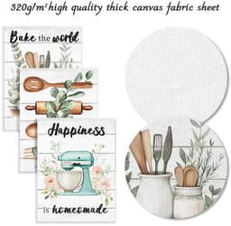 3-delig Farmhouse Bakken Wandkunst, "Bake the World with Love" Mixer & Houten Keukengerei voor Keuken Bakkerij Decor 30x40 cm Niet Ingelijst — thumbnail 3