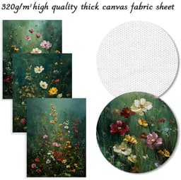 3-delig Stemmig Donkergroene Bloemen Wandkunst, Dark Academy Wildflower Afbeeldingen voor Woonkamer Slaapkamer Decor 30x40 cm Niet Ingelijst — thumbnail 3