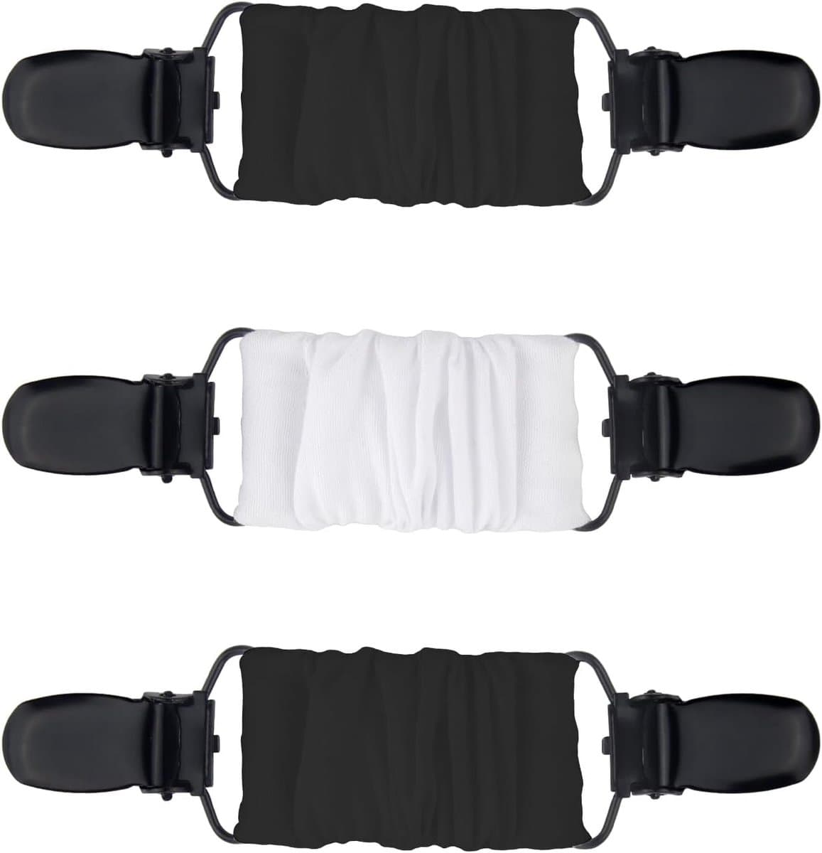 3 stuks clips voor kleding, zwart/wit, cardiganclips, bretelclips, kledingclip, cinch-clip voor volwassenen, kinderen, peuters — afbeelding 1