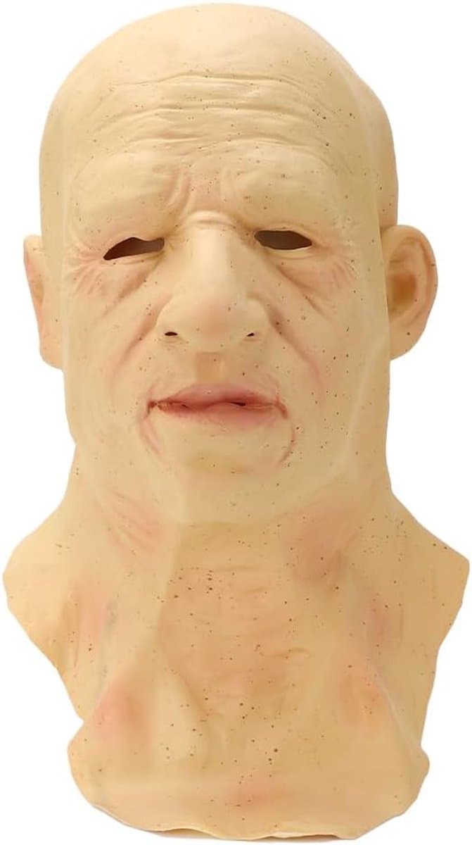 Man masker, realistische latex oude man volledige hoofdbedekking, Halloween gezichtsmasker Rimpel gezichtsbedekking Halloween maskerade kostuum rekwisieten Horror fee — afbeelding 1