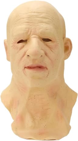 Man masker, realistische latex oude man volledige hoofdbedekking, Halloween gezichtsmasker Rimpel gezichtsbedekking Halloween maskerade kostuum rekwisieten Horror fee — thumbnail 1