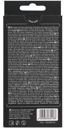 MY.SIZE Classic condooms maat 6 I 64 mm breed I 10 stuks standaard verpakking I premium condooms extra dun I condooms true to touch gossamer I dunne 0,07 mm wanddikte I condooms veganistisch — thumbnail 2