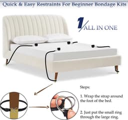 Bondage Set - BDSM - Sex Toys voor Koppels - TENZHVXI® - Set van 10 - Enkelbanden en handboeien, blinddoeken - Verstelbaar - Plezier voor stellen - Zwart — thumbnail 3