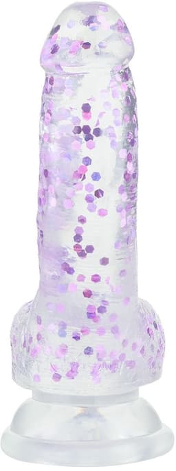 EasyToys Dildo - Glitter Purple - 15 cm — thumbnail 3