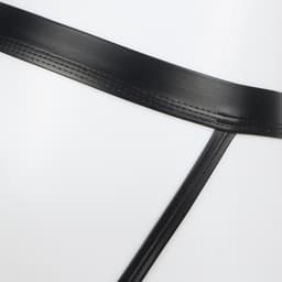 Zeloria Heren String Wetlook – Heren Lingerie – Faux Leather Tanga – Stretch String – Zwart – M — thumbnail 4
