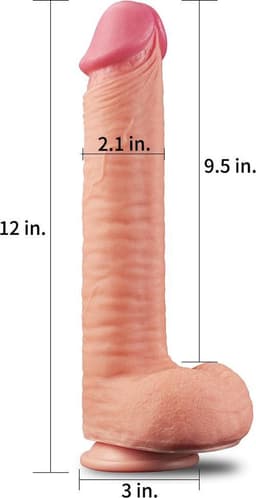 Lovetoy - Realistische XXL Dildo - 30.5 cm - Beige — thumbnail 2
