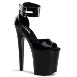 Pleaser - XTREME-875 Sandaal met enkelband, Paaldans schoenen - Paaldans schoenen - 44 Shoes - Zwart — thumbnail 1