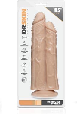 Dr. Skin - Double Trouble - Dubbele Dildo 26 cm - Vanilla — thumbnail 5