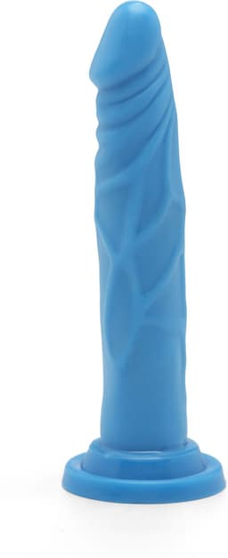 Get Real – Dual Density Dildo met Zuignap met Aders in Stijlvol Opvallend Ontwerp Verharde Kern - 19 cm – Blauw — thumbnail 5