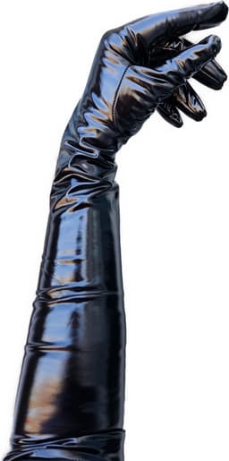 BamBella® - Handschoenen LATEX zwart Sexy fetish erotiek erotische lingerie accessoire - onesize — thumbnail 1