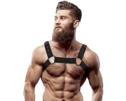 FETISH SUBMISSIVE ATTITUDE™ - ADJUSTABLE NEOPRENE CHEST SPORTS HARNESS FOR MEN | BDSM ACCESSORIES | BONDAGE | MAN FETISH BODY HARNESS