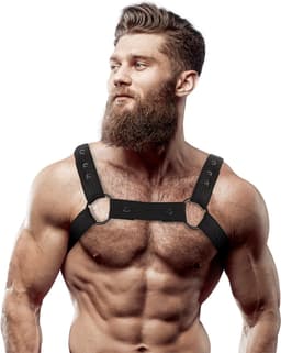 FETISH SUBMISSIVE ATTITUDE™ - ADJUSTABLE NEOPRENE CHEST SPORTS HARNESS FOR MEN | BDSM ACCESSORIES | BONDAGE | MAN FETISH BODY HARNESS — thumbnail 1