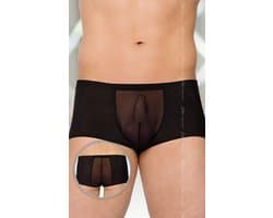 Sexy transparente heren boxers met visnet- SoftLine Collection - Zwart M/L