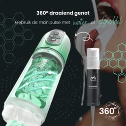 ME'ADAM - ManiPulse Automatische Masturbator met Roterende Functies en Zuig en Lik Modes - Fluisterstil - Oplaadbaar - Masturbator voor Man - Pocket Pussy - Blowjob - Sterke Motor - Waterproof - Groen - Sex toys Voor mannen — thumbnail 8