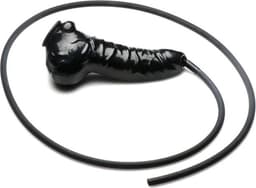 XR Brands Guzzler - Realistische Penis Sheath met Tube penishoes - Zwart — thumbnail 1