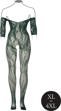 Kant Lange Mouwen Bodystocking - Koninginmaat — thumbnail 11