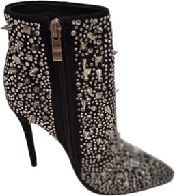 RUON- EROTISCH ENKELLAARSJE-TEXTIEL MET SILVER STUDS- 9 CM HEEL-37 — thumbnail 2