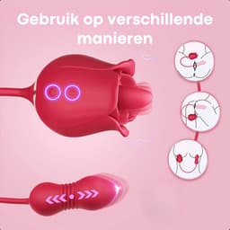 Sensa 3 in 1 Roos Vibrator - Bef simulator - G Spot & Clitoris & Stimulator - Sex Toys voor Vrouwen & Koppels - Seksspeeltjes - Tarzan Dildo - Rood — thumbnail 8