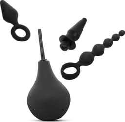 Anale Plug en Douche Set - Zwart — thumbnail 5