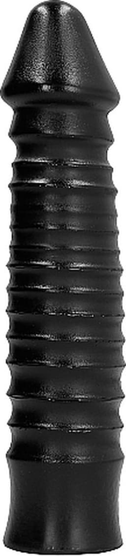 All Black Zwarte grote dildo met geribbelde schacht — thumbnail 15