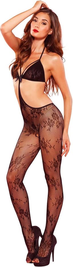 Lace cut out bodystocking — thumbnail 1