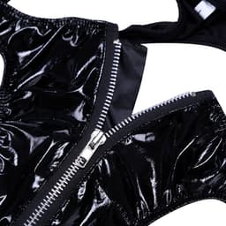 Heren Slip met Rits - Latex Look - String Zwart - Sexy Design - Mannen String - Ondergoed Maat L — thumbnail 7