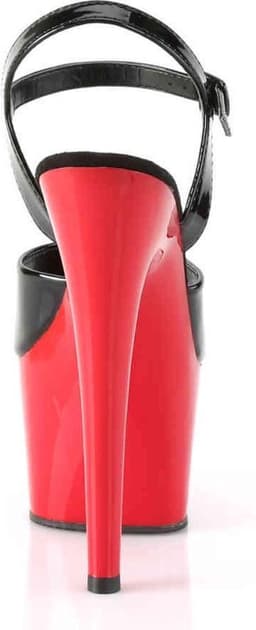 Pleaser - ADORE-709 Sandaal met enkelband, Paaldans schoenen - Paaldans schoenen - 39 Shoes - Zwart/Rood — thumbnail 4