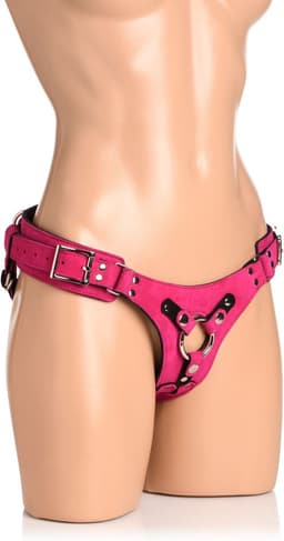 Korset Deluxe Leren Strap On - Roze — thumbnail 1