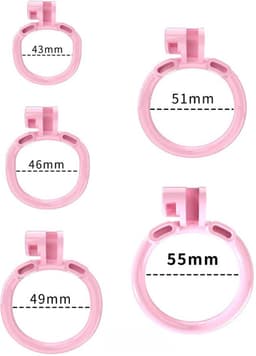 Peniskooi Roze - Cock cage - Chastity Cage - Kunststof Peniskooi - Kuisheidskooi voor Mannen - Peniskooi met 5 Maten Penisringen - Peniskooi Roze Maat M - Ø3.9 x 9.5 cm — thumbnail 6
