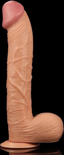 Realistische XXL King Size Dildo 30,5 cm lang en 5.5 cm dik - Levensechte Grote Dildo 30 cm lang - Realistische dildo met balzak en stevige zuignap - Realistische Dildo Met Zuignap en Balzak — thumbnail 9