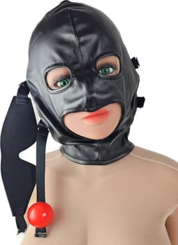 BNDGx® - Extreme BDSM sex Masker - Nep Leer - Met Gag blinddoek - SM Erotisch — thumbnail 7