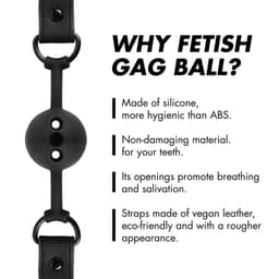 Fetish Submissive Bondage - Breathable Silicone Ball Gag — thumbnail 4