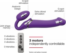 Strap-On-Me - Vibrerende Strapless Strapon - Voorbinddildo Met 3 motoren - Paars M — thumbnail 4